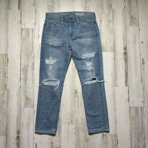 Ag Adriano Goldschmied Ex Boyfriend Slouchy Slim Distressed Jean Size 25